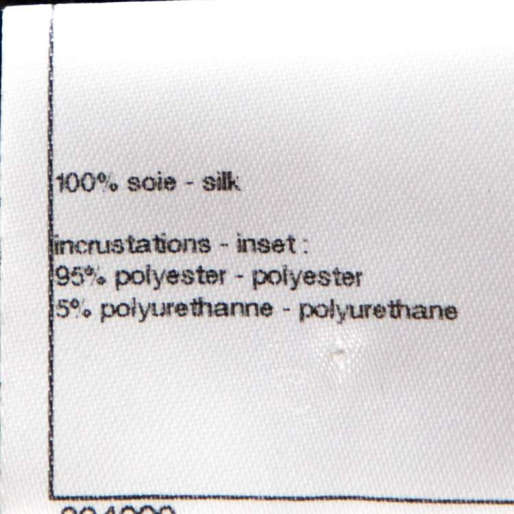 Pre Owned Chanel Black Eyelet Knit Silk Cardigan S