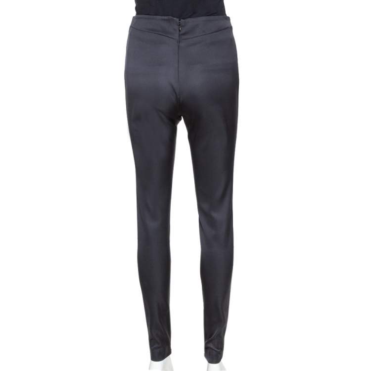 Pre Owned Chanel Black Silk Blend Fitted Trousers S