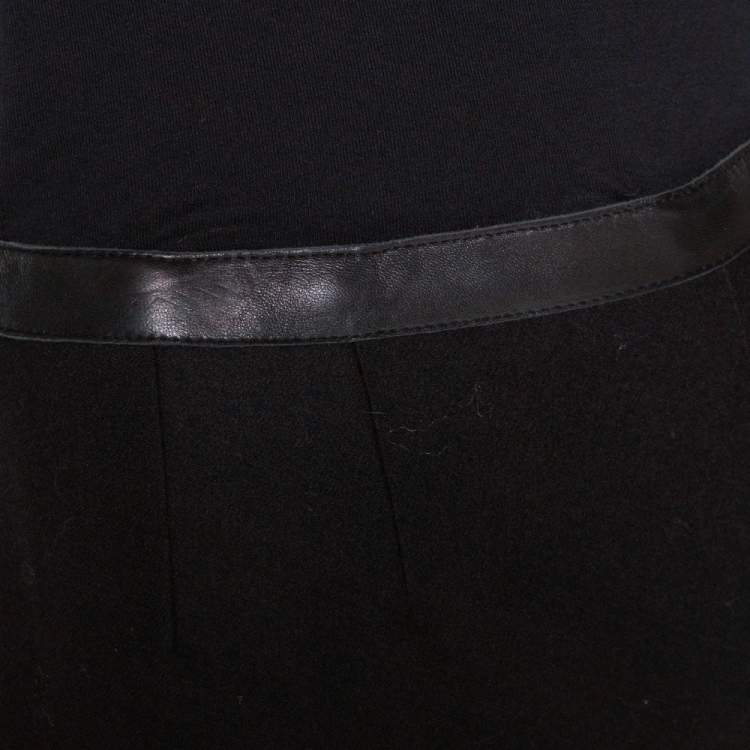 Pre Owned Chanel Black Cashmere Straight Leg Trousers S