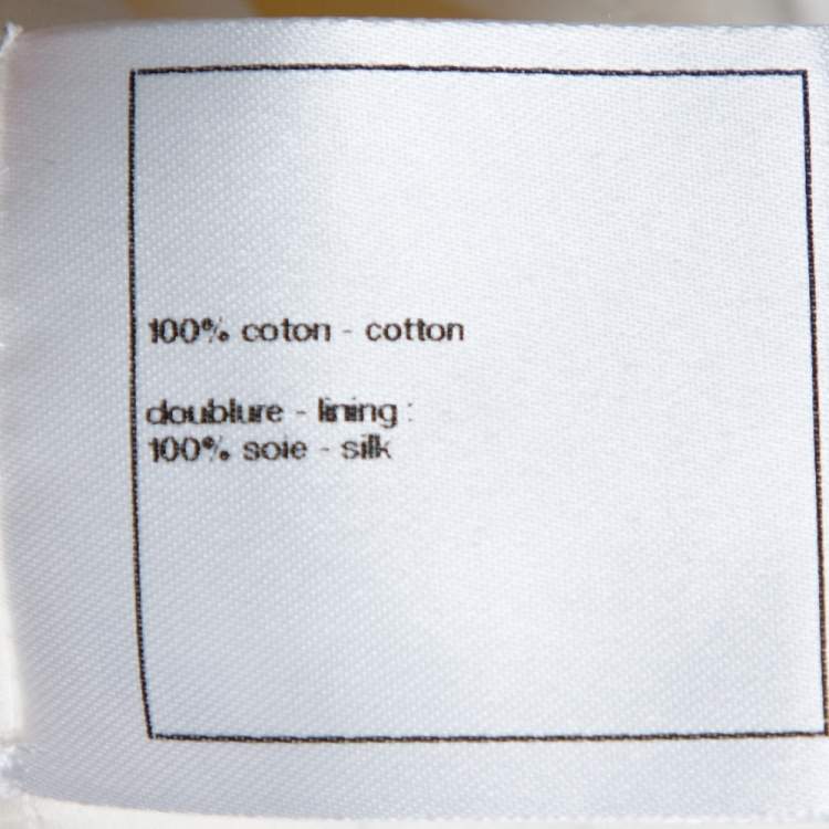 Pre Owned Chanel Off white Ribbed Cotton Button Front Jacket S