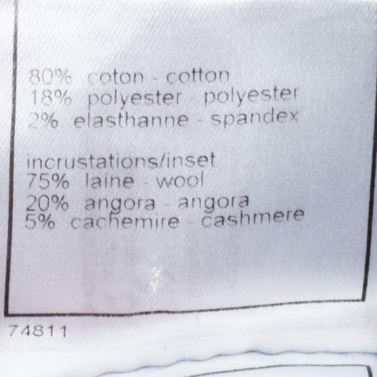 Pre Owned Chanel Charcoal Grey Denim & Rib Knit Pant Suit S