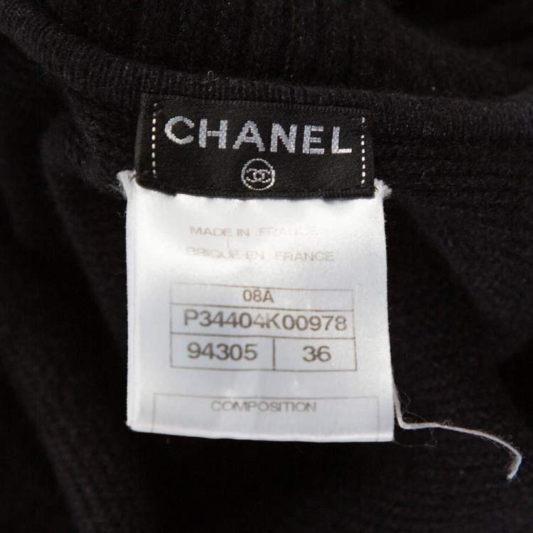 Pre Owned Chanel Black Cashmere Blend Turtleneck Sweater Dress S