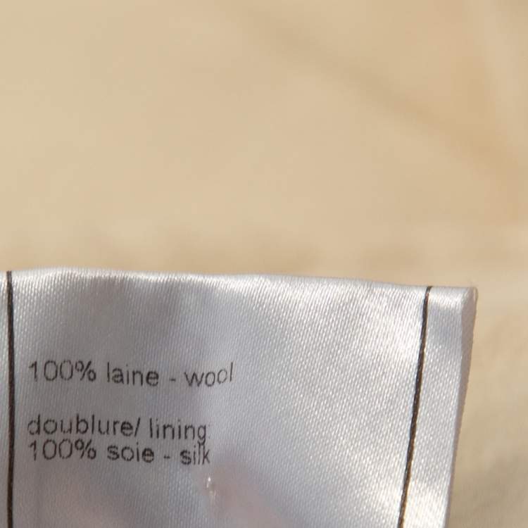 Pre Owned Chanel Cream Wool Button Front Jacket S