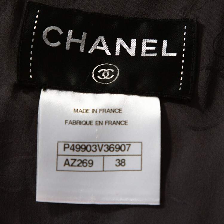 Pre Owned Chanel Grey Wool Felted Midi Dress M