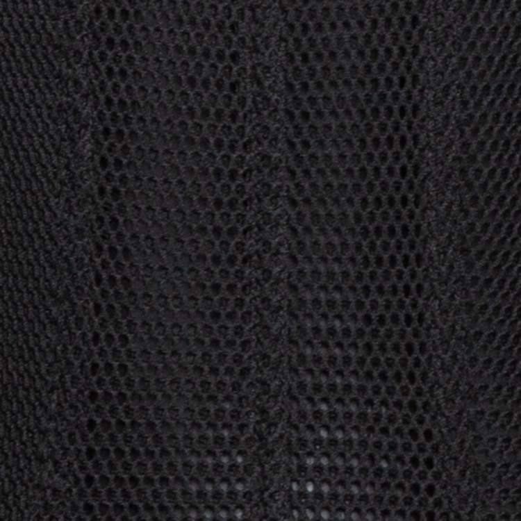 Pre Owned Chanel Black Nylon Mesh Fitted Sheath Dress L