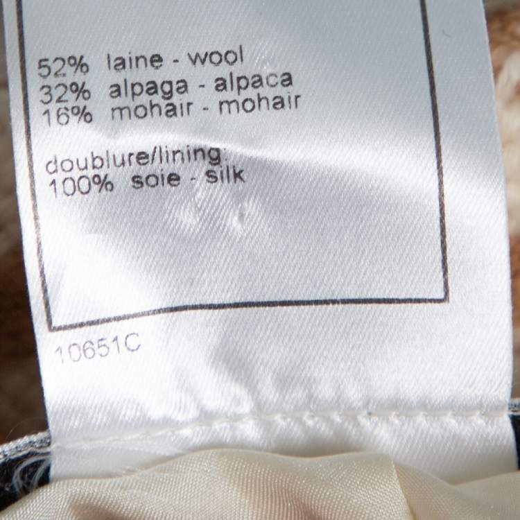 مملوكة مسبقًا Chanel Vintage Beige Houndstooth Tweed Button Front Jacket L