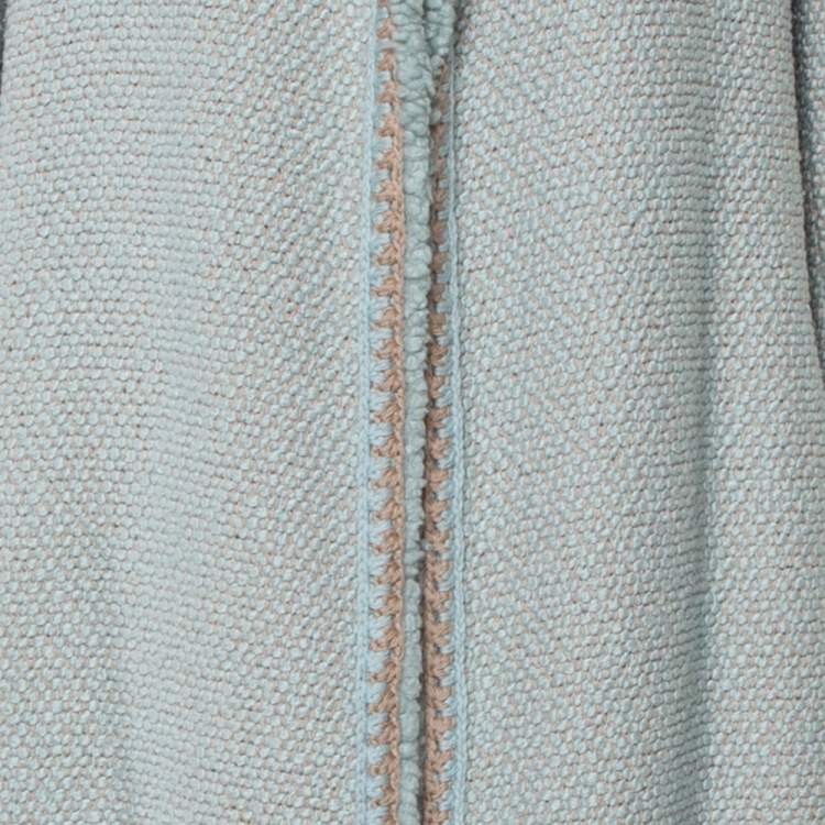 Pre Owned Chanel Vintage Mint Blue Tweed Open Front Coat XL