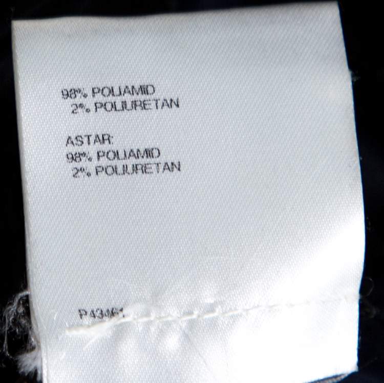 Pre Owned Chanel Navy Blue Quilted Zip Front Jacket L