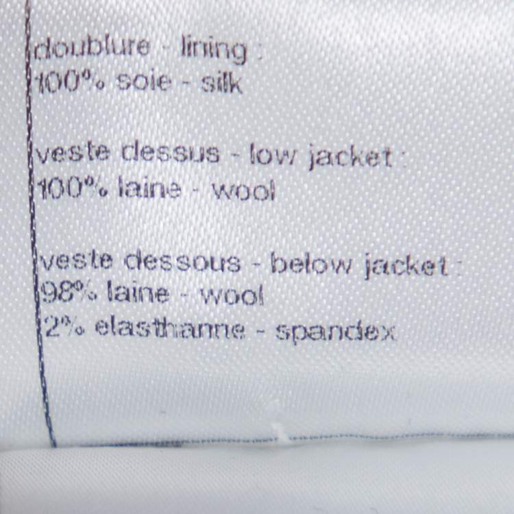 Pre Owned Chanel Green & Black Tweed Double Layer Jacket S