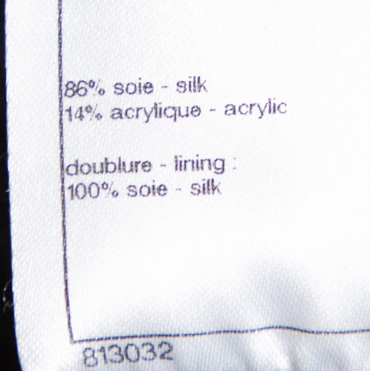 مملوكة مسبقًا Chanel Black Textured Silk Embellished Detail Zip Front Jacket M