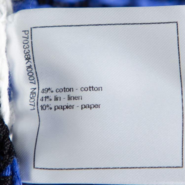 Pre Owned Chanel Multicolor Linen Knit Button Front Jacket M