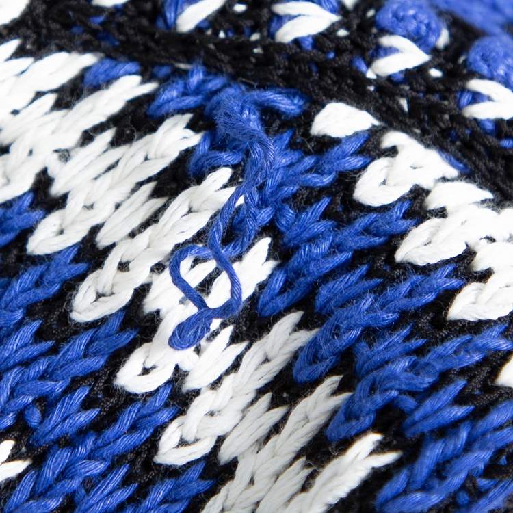 Pre Owned Chanel Multicolor Linen Knit Button Front Jacket M