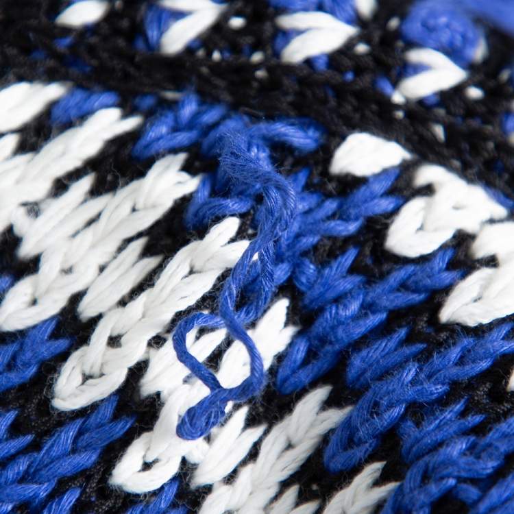 Pre Owned Chanel Multicolor Linen Knit Button Front Jacket M