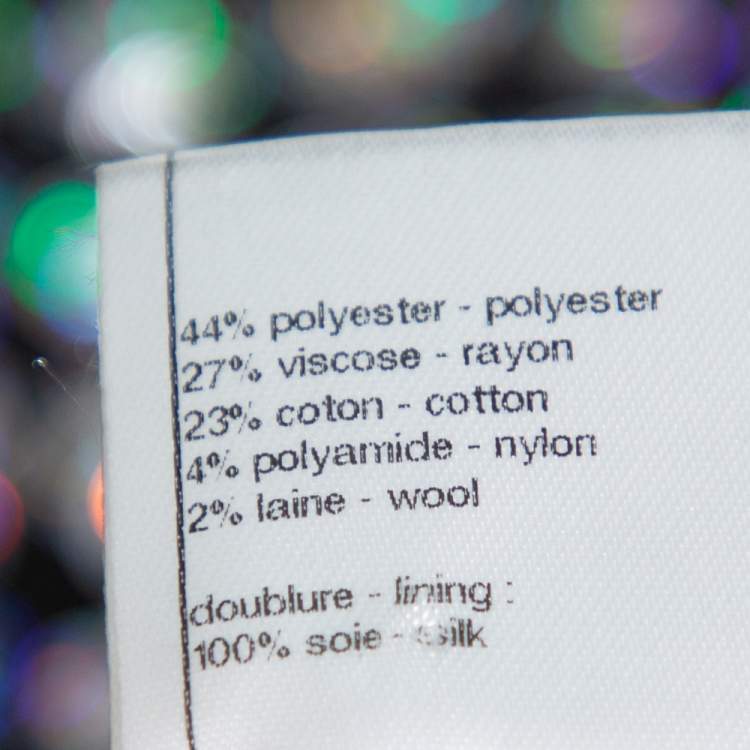 Pre Owned Chanel Black Knit Sequin Embellished Skirt M