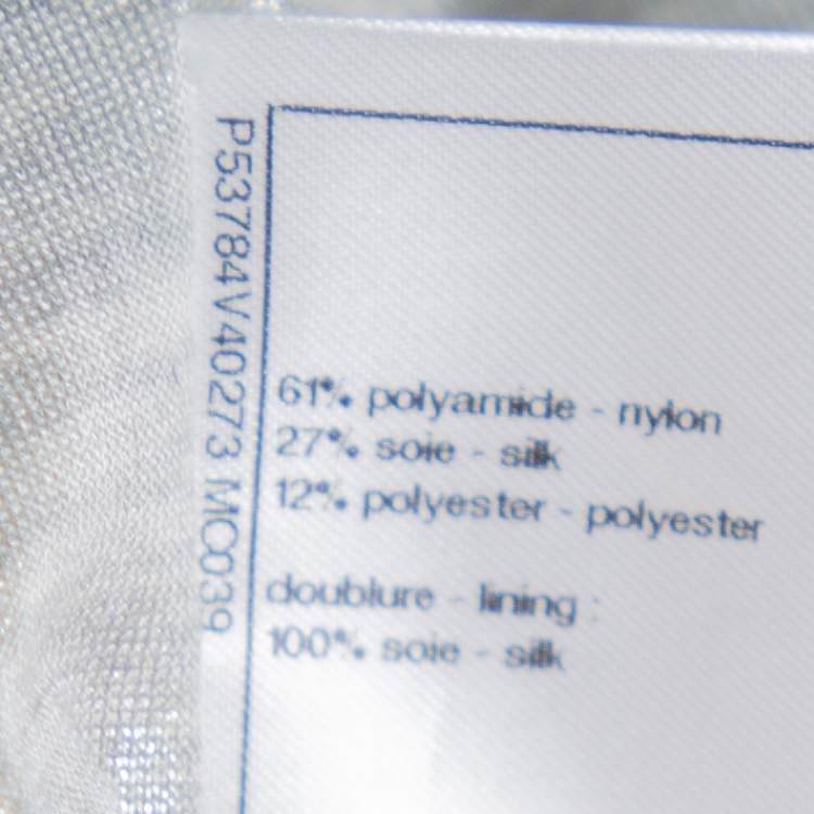 Pre Owned Chanel Black & Silver Boucle Double Breasted Jacket M