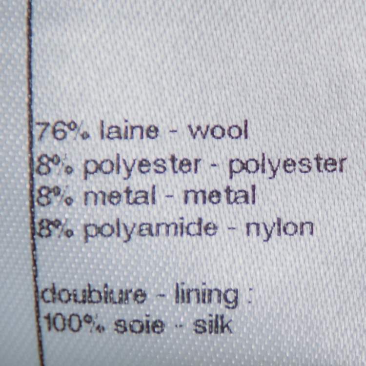 Pre Owned Chanel Black Wool Beads Embellished Mini Skirt M