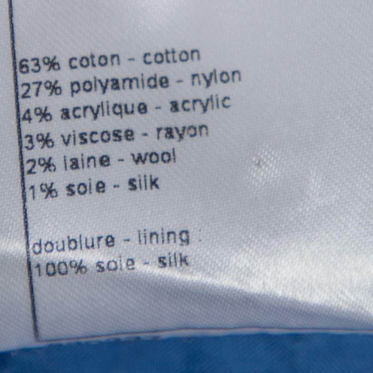 Pre Owned Chanel Blue & Black Tweed Button Front Jacket XL