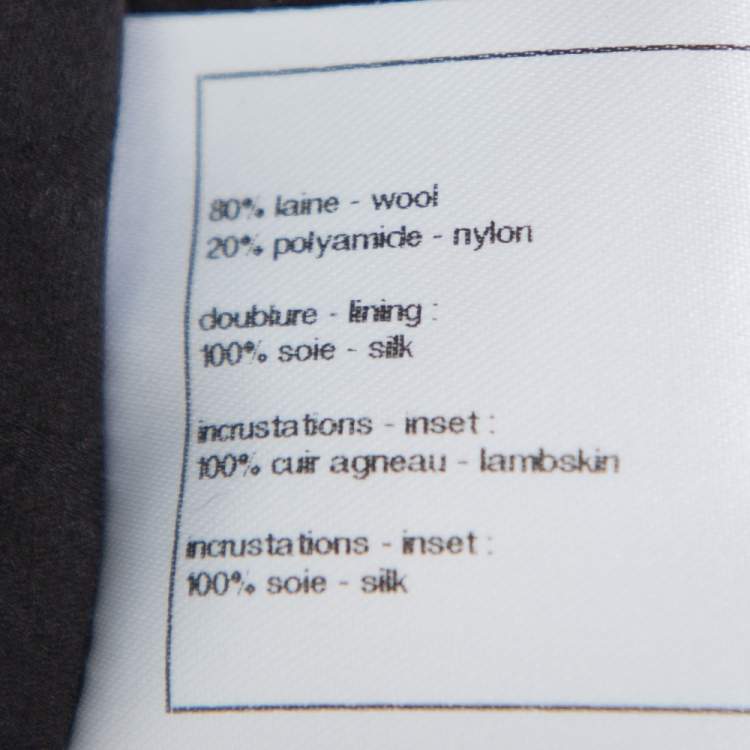 Pre Owned Chanel Black Tweed & Leather Sequin Embellished Paneled Mini Dress M