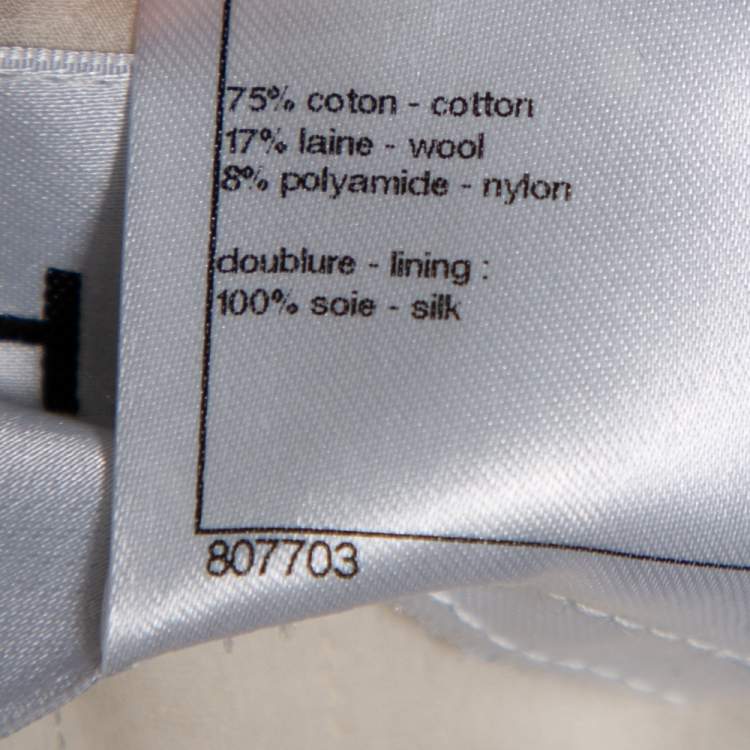 مملوكة مسبقًا Chanel Monochrome Tweed Double Breasted Cropped Jacket M