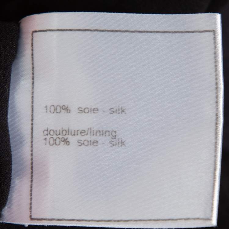 Pre Owned Chanel Black Silk Satin Faux Wrap Mini Skirt S