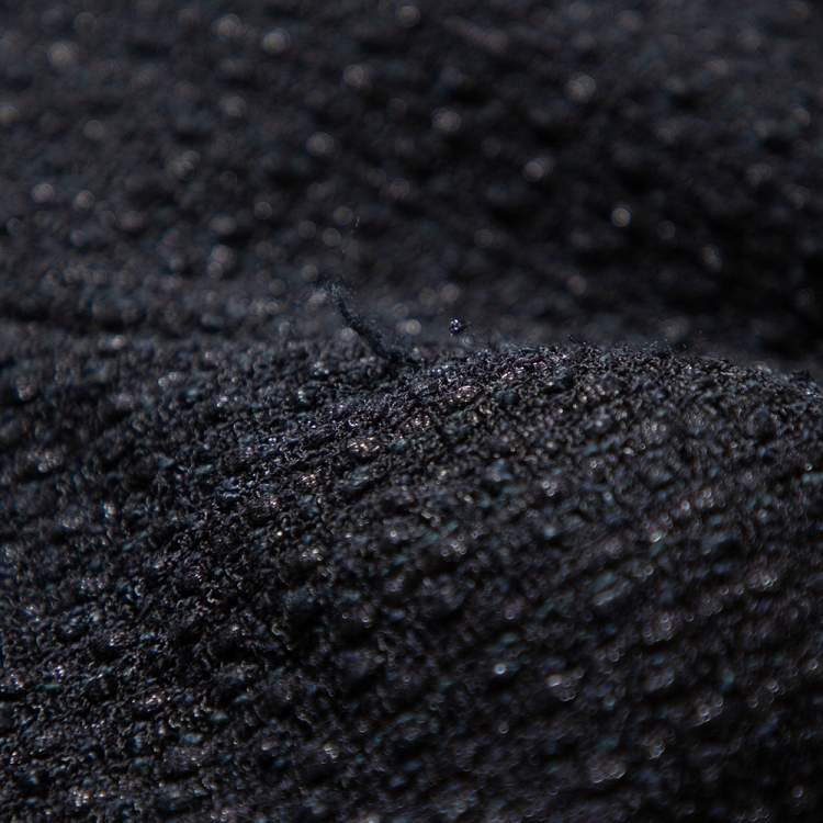 Pre Owned Chanel Black Lurex tweed Button Front Cropped Blazer S