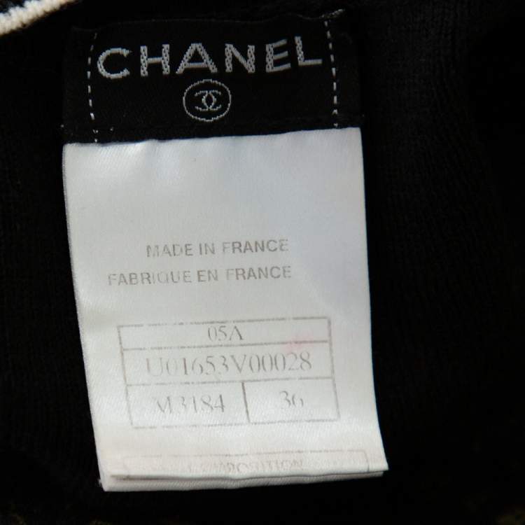 Pre Owned Chanel Black Wool Knit Short Sleeve Crewneck T-Shirt S