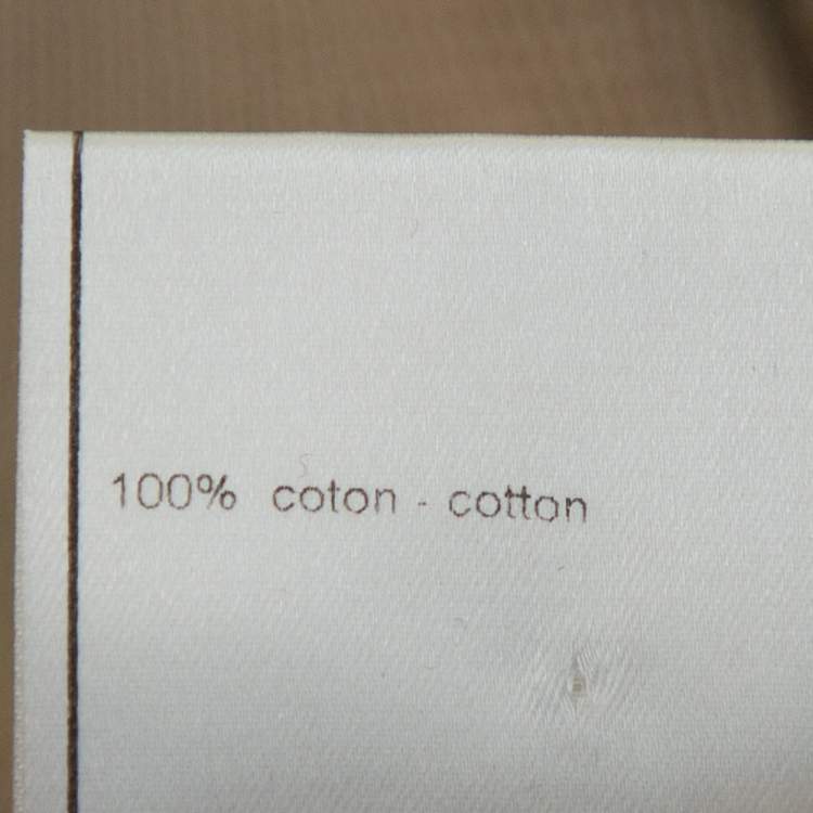 Pre Owned Chanel Beige Cotton Knit Short Sleeve T-Shirt L