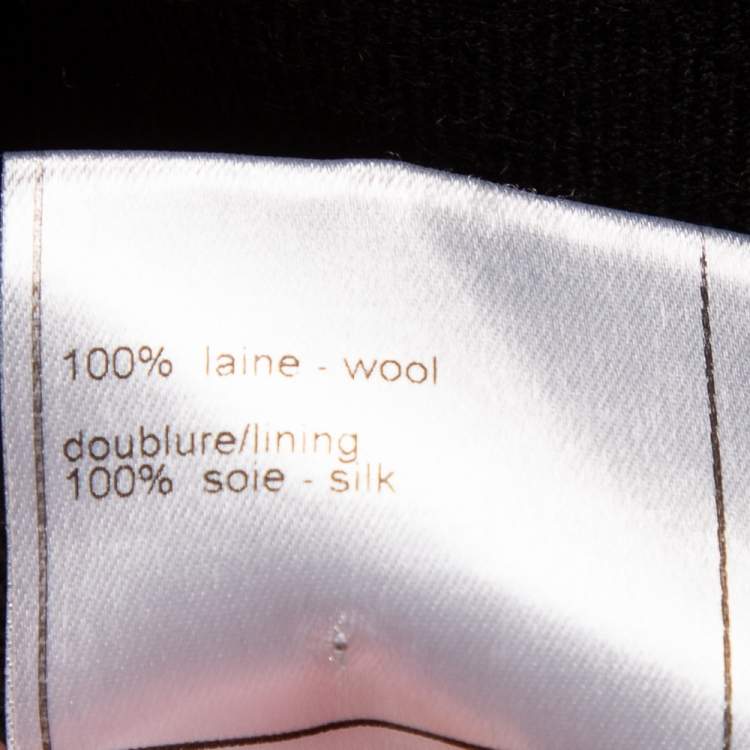 Pre Owned Chanel Black Wool Wide Leg Trousers M
