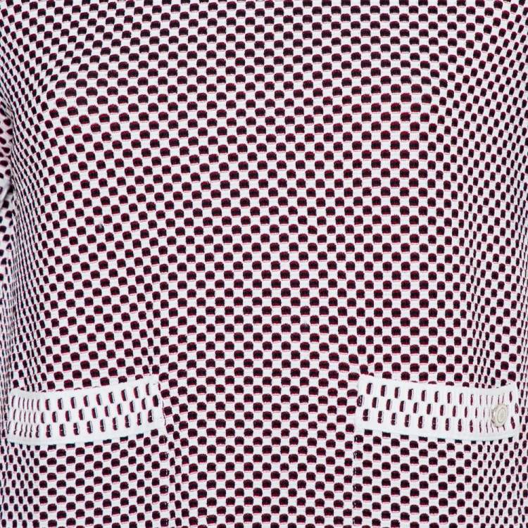 Pre Owned Chanel Multicolor Patterned Knit Short Sleeve Crewneck Sweater M