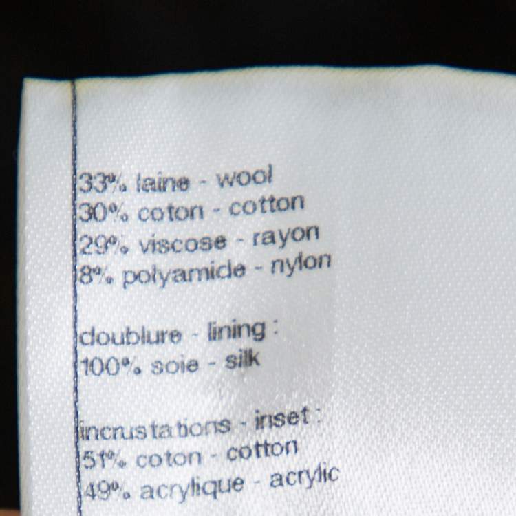 Pre Owned Chanel Black Wool & Lace Trim Sleeveless Mini Dress M