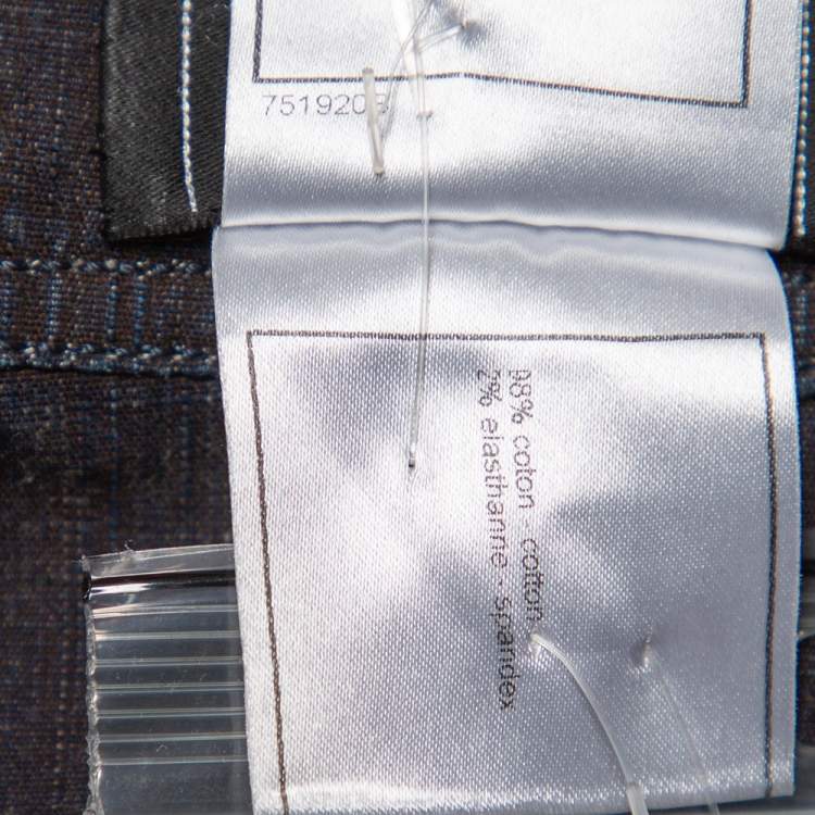 Pre Owned Chanel Vintage Midnight Blue Denim Cropped Jacket L