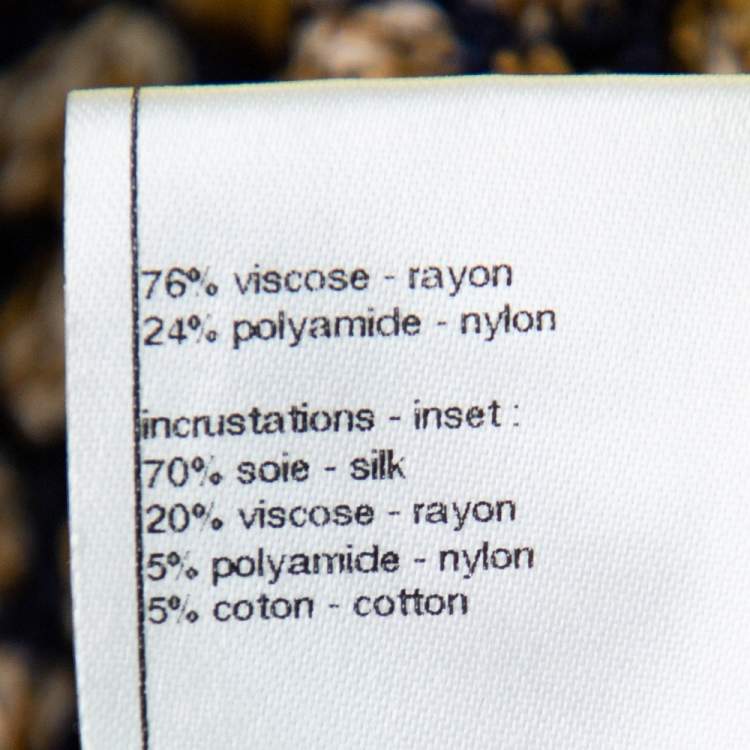 Pre Owned Chanel Multicolor Knit Chain Detail Open Front Cardigan M