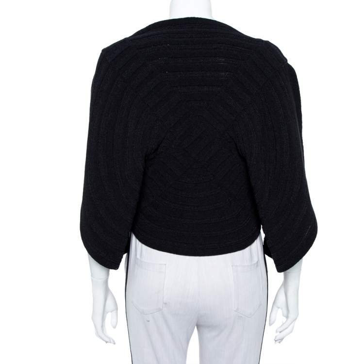 Pre Owned Chanel Black Circular Knit Top L