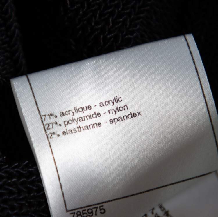 Pre Owned Chanel Black Circular Knit Top L