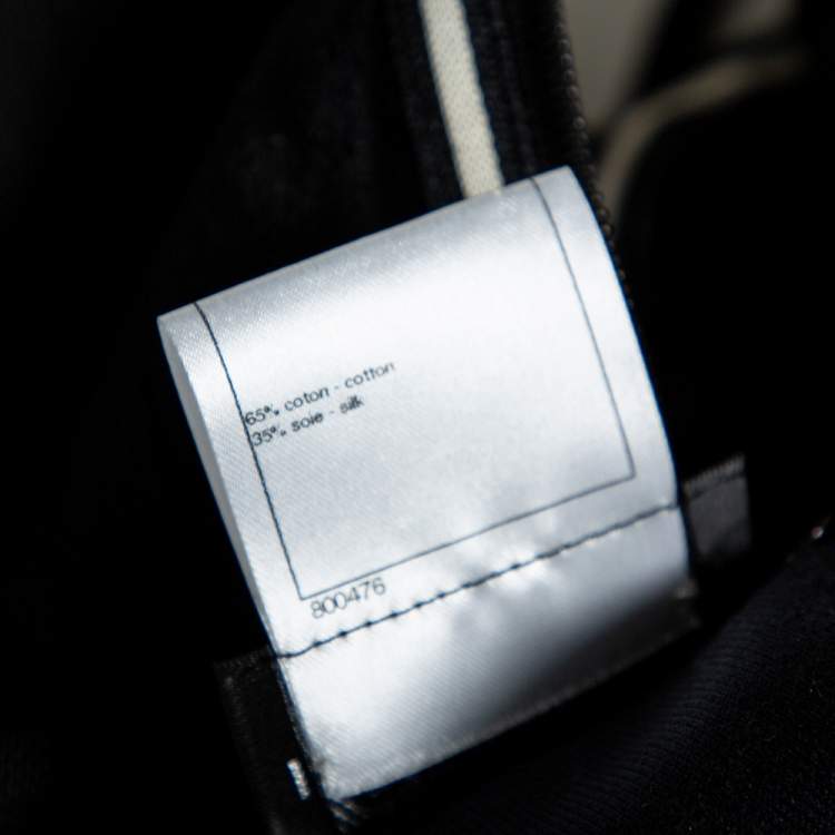 Pre Owned Chanel Black Velour Zip Front Sleeveless Hooded Sweatshirt L