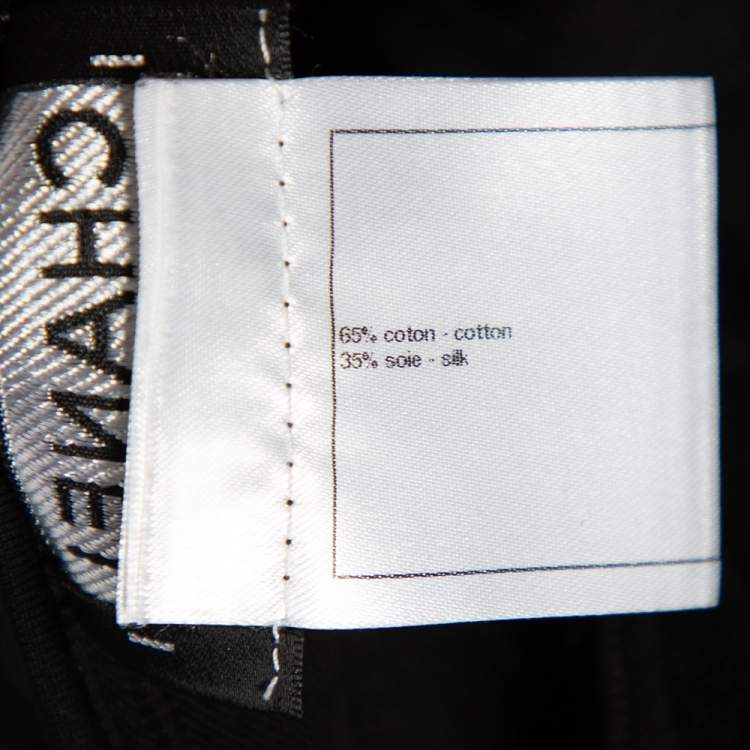 Pre Owned Chanel Black Terry Side Strip Detail Track Pants L