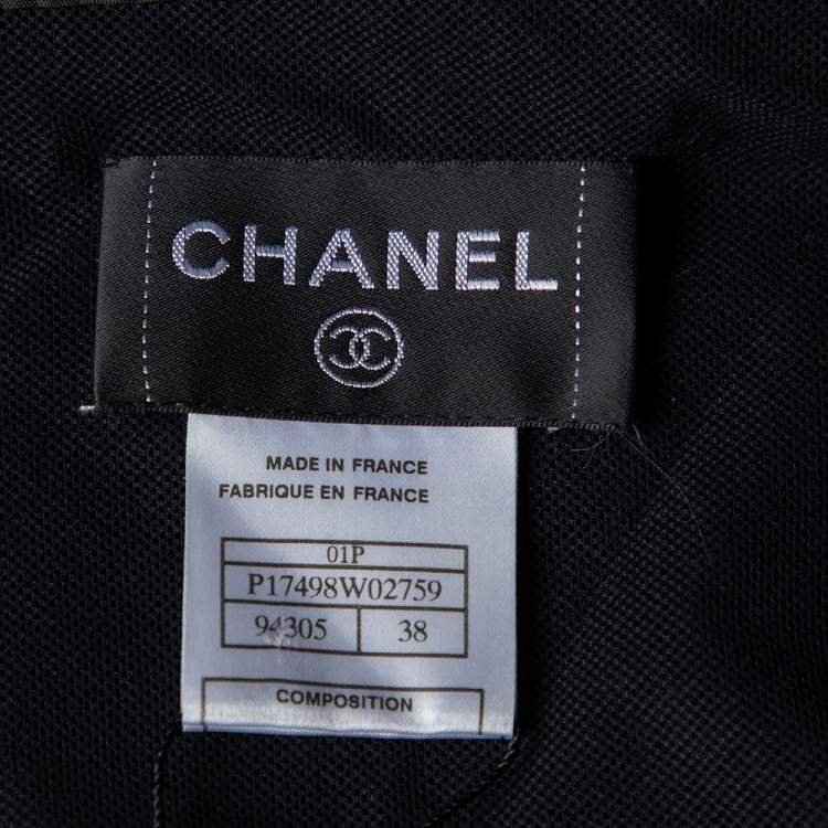 Pre Owned Chanel Vintage Black Embellished Tulle & Silk Overlay Top M