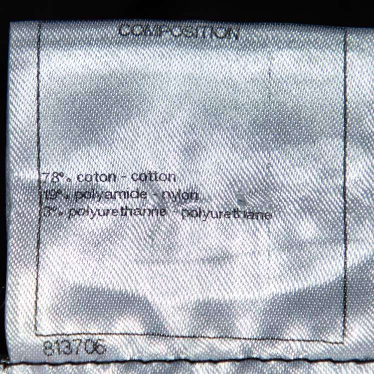 Pre Owned Chanel Black Synthetic Detachable Scarf Trim Oversized Hooded Jacket S