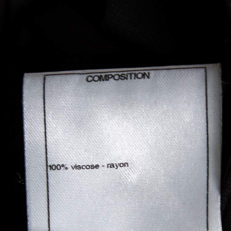 Pre Owned Chanel Black Jersey Buttoned Shoulder Detail Round Neck Top S