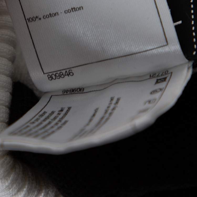 Pre Owned Chanel Black Knit Contrast Rib Knit Trim Detailed Joggers S