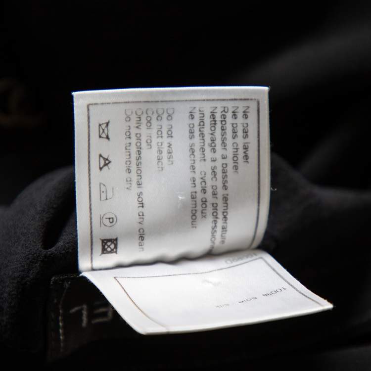 Pre Owned Chanel Black Silk Asymmetrical Tiered Midi Skirt XL