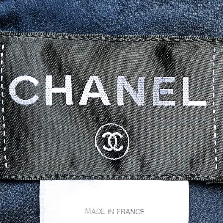 Pre Owned Chanel Multicolor Tweed Exaggerated Collar Detail Zip Front Jacket S