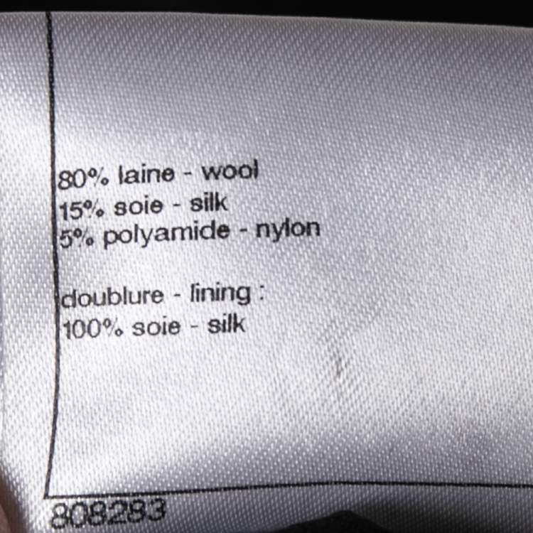 Pre Owned Chanel Black Wool Contrast Trim Boucle Button Front Jacket S