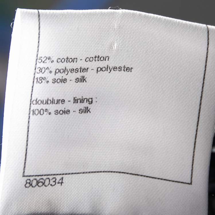 Pre Owned Chanel Black Logo Ribbon Tweed Double Breasted Blazer M