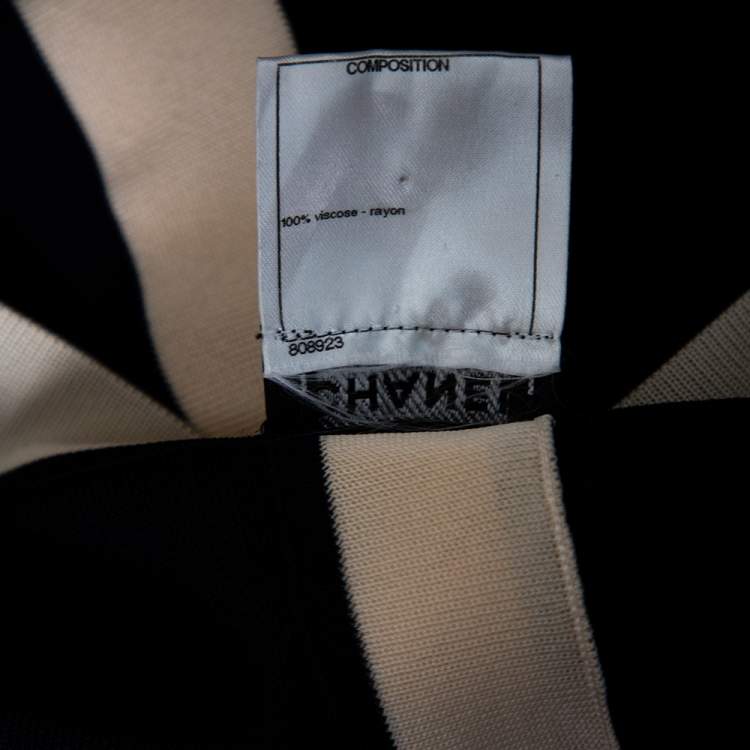 Pre Owned Chanel Navy Blue Knit Contrast Trim Detailed Front Open Cover-Up Cardigan M