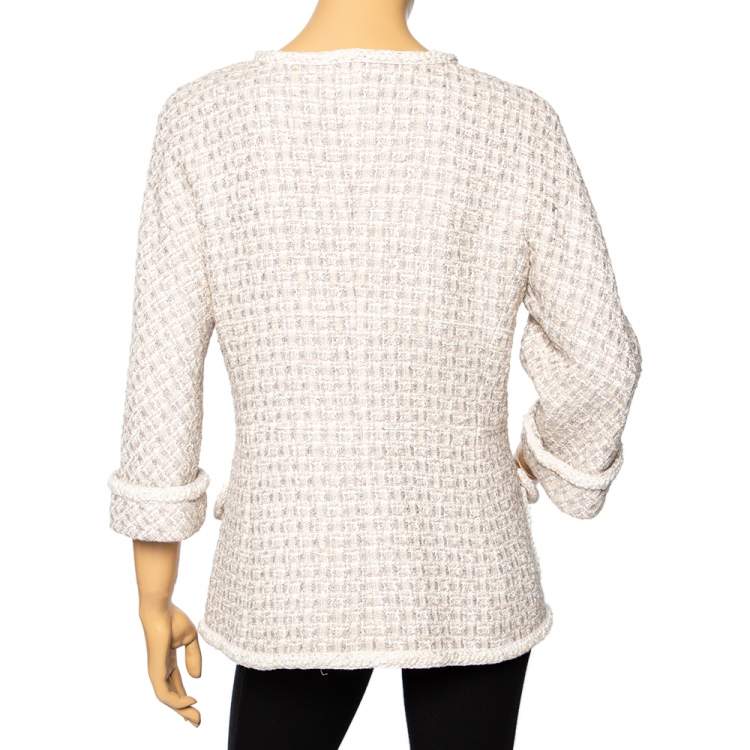 Pre Owned Chanel Multicolored Tweed Fantasy Double Breasted Jacket L