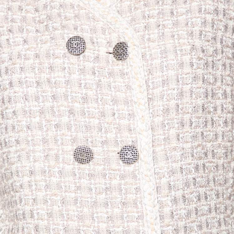 Pre Owned Chanel Multicolored Tweed Fantasy Double Breasted Jacket L