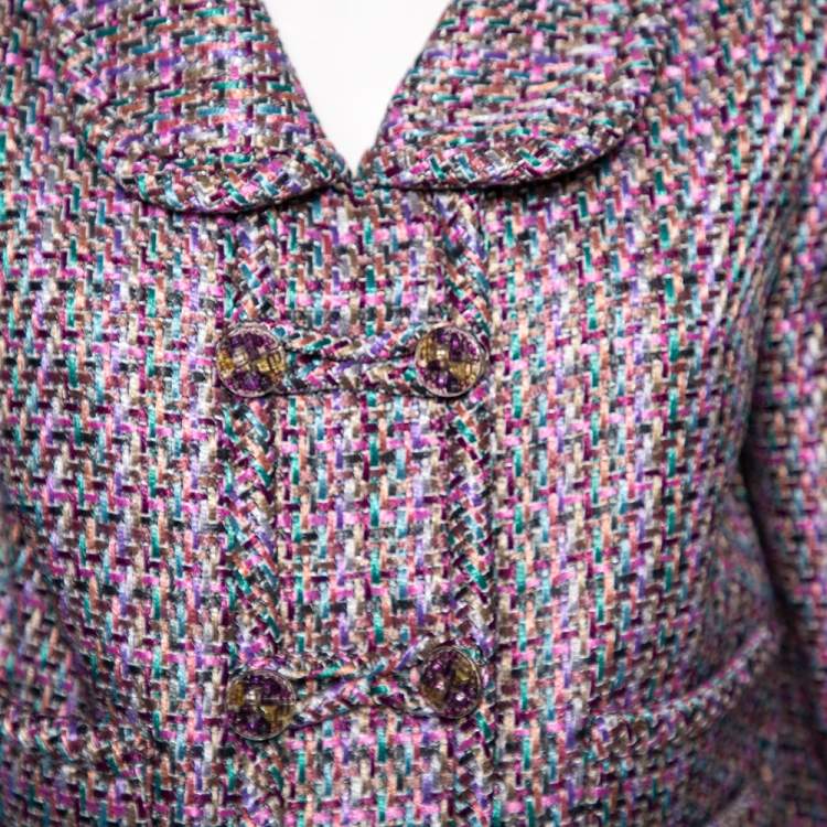 مملوكة مسبقًا Chanel Multicolored Fantasy Tweed Double Breasted Cropped Jacket L
