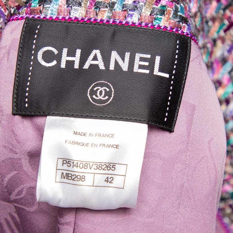 مملوكة مسبقًا Chanel Multicolored Fantasy Tweed Double Breasted Cropped Jacket L