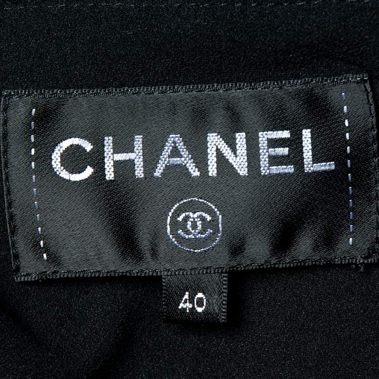 Pre Owned Chanel Black Knit Button Front Sleeveless Jumpsuit M